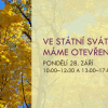 Ve státní svátek 28. ZÁŘÍ MÁME OTEVŘENO